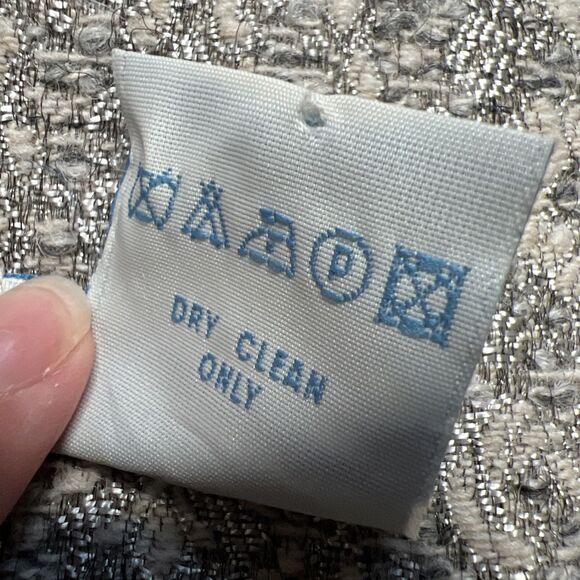 ODILLE Anthropologie BROCADE Jacket Blazer Size 8 Wool Blend Bow Detail Coquette - Picture 5 of 10